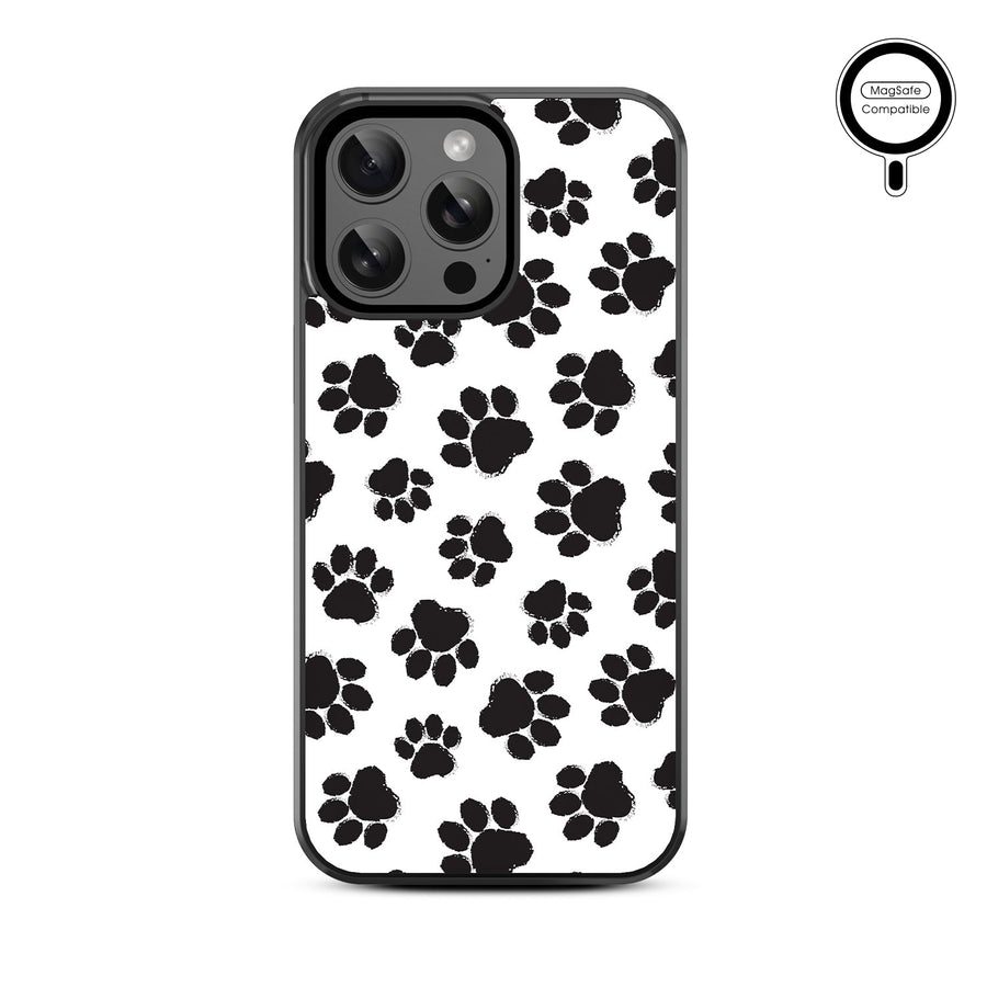 MyBat Design Lab Series MagSafe Case for Apple iPhone 15 Pro Max (6.7) - Black Paw Prints