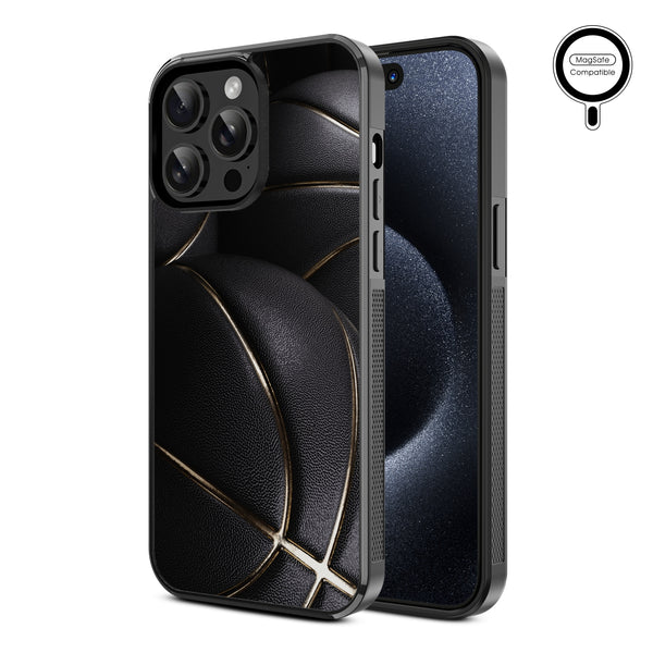 MyBat Design Lab Series MagSafe Case for Apple iPhone 15 Pro Max (6.7) - Black Basketballs - MIP15PMCSLESMSM090-2.jpg