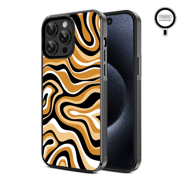 MyBat Design Lab Series MagSafe Case for Apple iPhone 15 Pro Max (6.7) - Groovy Golden Swirls - MIP15PMCSLESMSM093-2.jpg