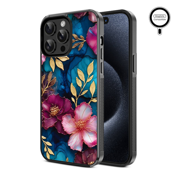 MyBat Design Lab Series MagSafe Case for Apple iPhone 15 Pro Max (6.7) - Gilded Petals - MIP15PMCSLESMSM188-2.jpg