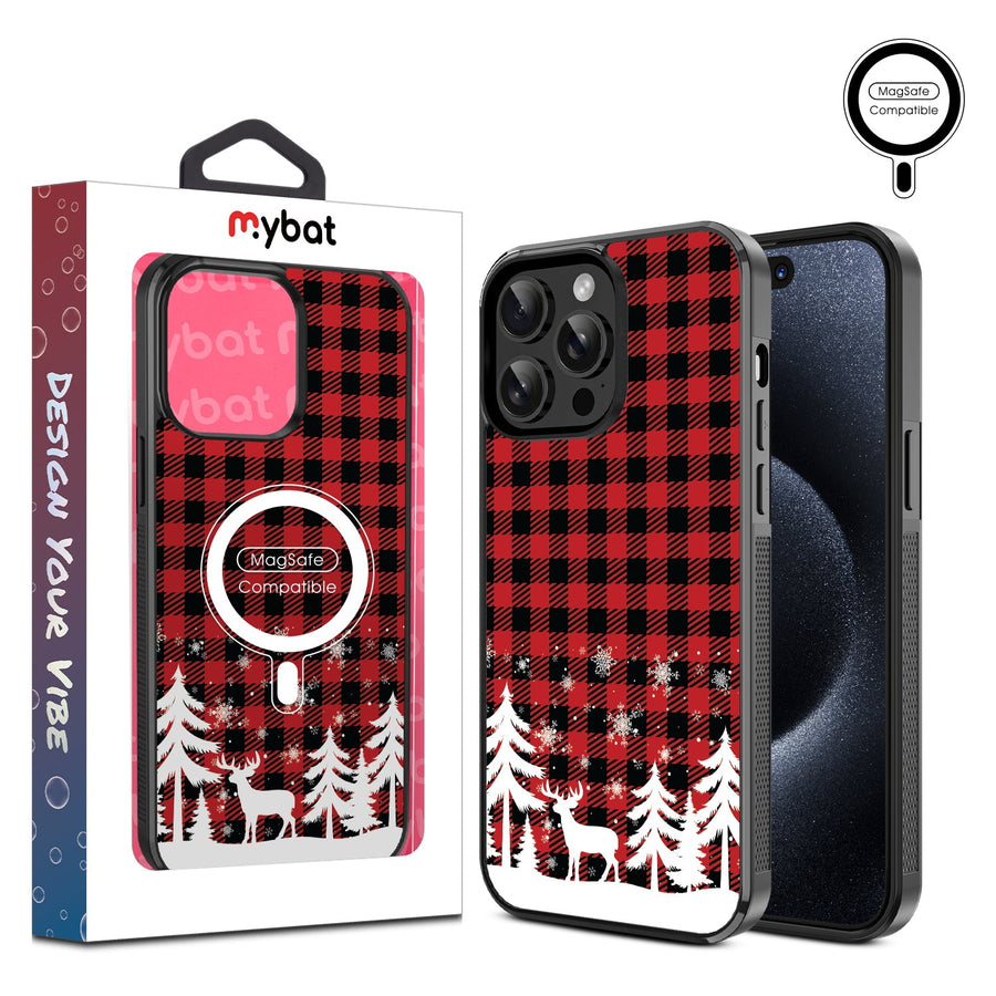 MyBat Design Lab Series MagSafe Case for Apple iPhone 15 Pro Max (6.7) - Reindeer Flannel
