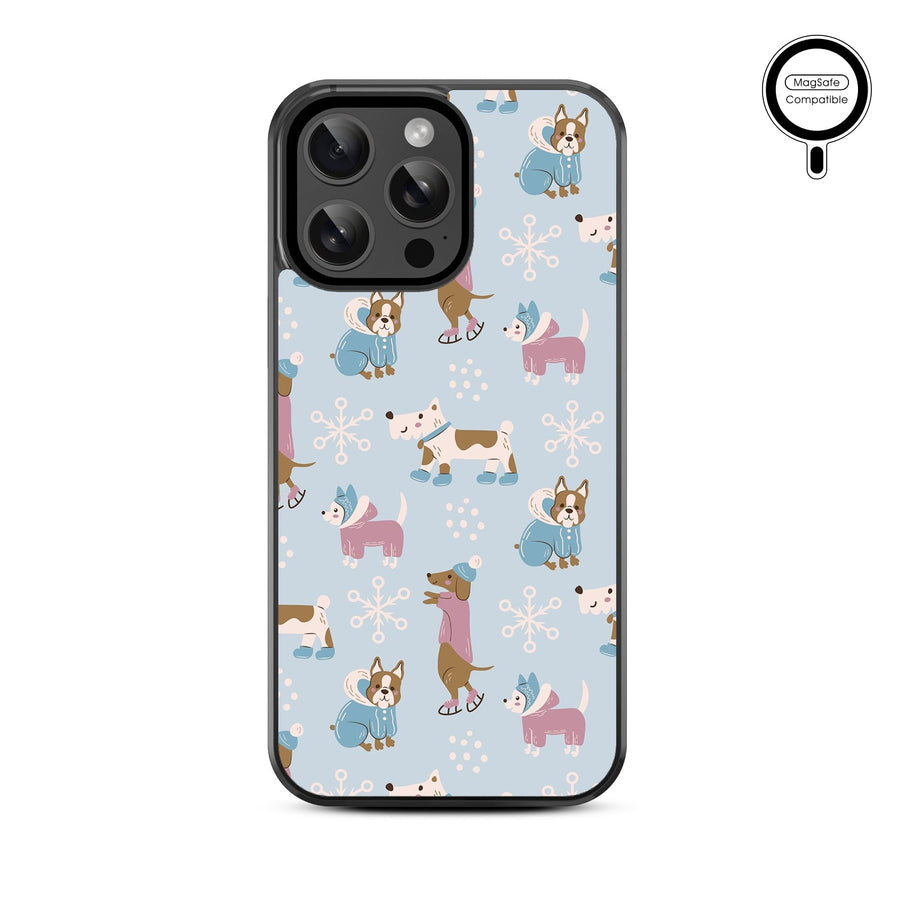 MyBat Design Lab Series MagSafe Case for Apple iPhone 15 Pro Max (6.7) - Puppy Snow Play
