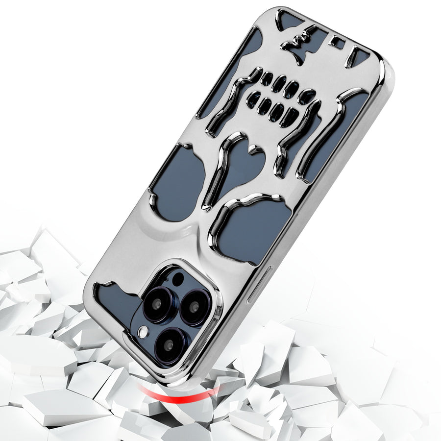 MyBat Skullcap Protector Cover for Apple iPhone 15 Pro Max - Silver Plating - MIP15PMCSSLCS203-5.jpg