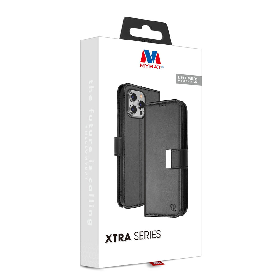MyBat MyJacket Wallet Xtra Series for Apple iPhone 15 Pro - Black / Black