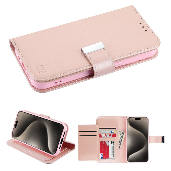 MyBat MyJacket Wallet Xtra Series for Apple iPhone 15 Pro - Rose Gold - MIP15PPCMJG035-2.jpg