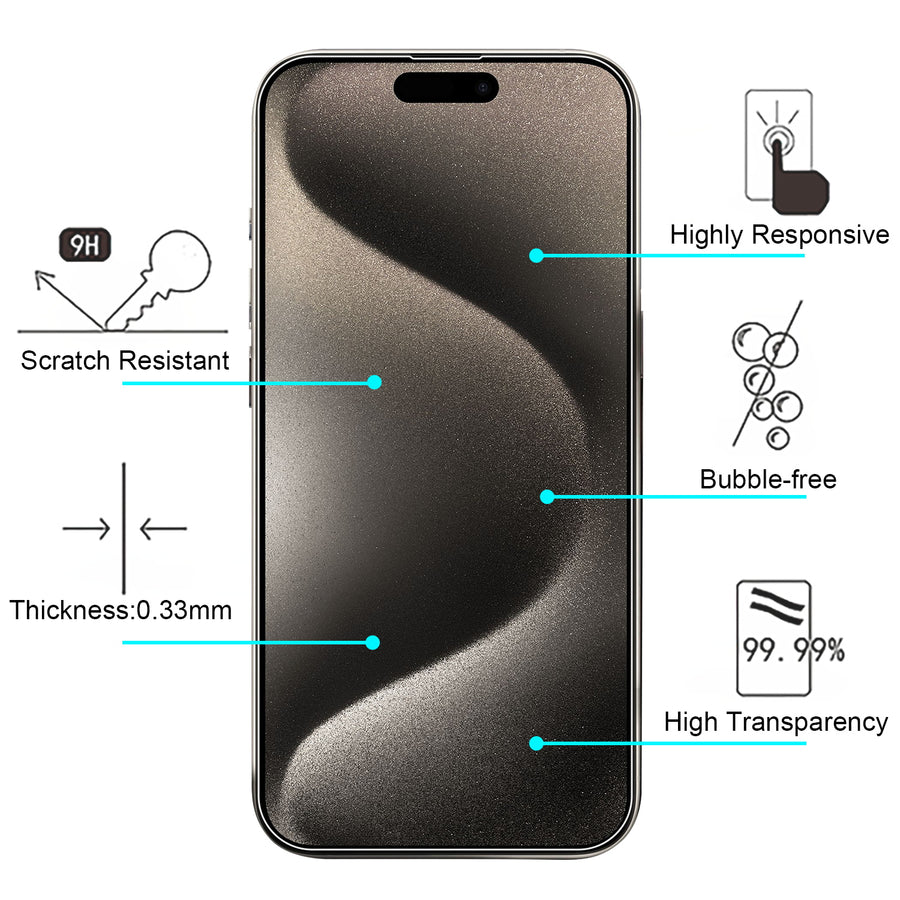 MyBat Tempered Glass Screen Protector (2.5D) for Apple iPhone 15 Pro - Clear - MIP15PSC90-4.jpg