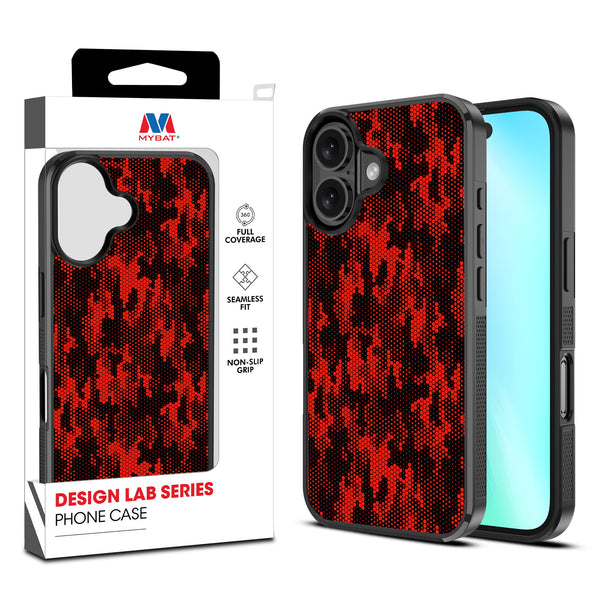 MyBat Design Lab Series Case for Apple iPhone 16 - Red Digital Camouflage - MIP16CSLESM086-1.jpg