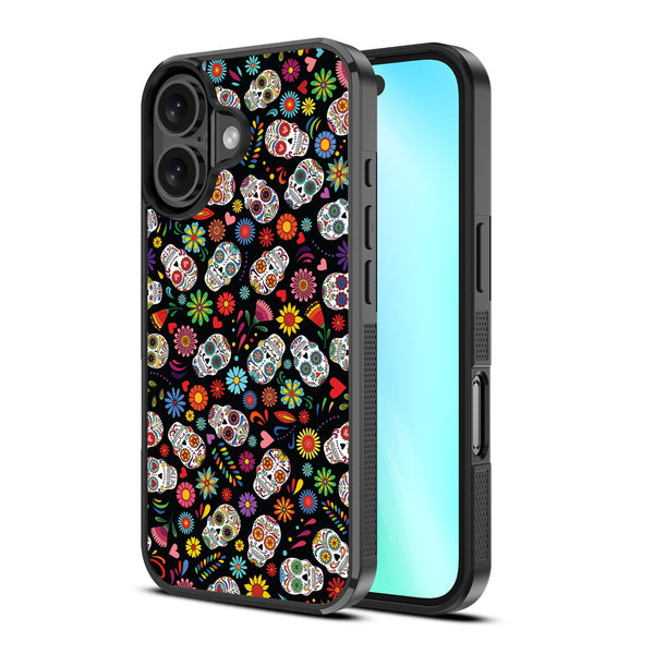 MyBat Design Lab Series Case for Apple iPhone 16 - Fiesta Skulls - MIP16CSLESM421-2.jpg