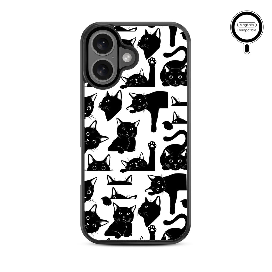 MyBat Design Lab Series MagSafe Case for Apple iPhone 16 - Black Cats - MIP16CSLESMSM017-3.jpg