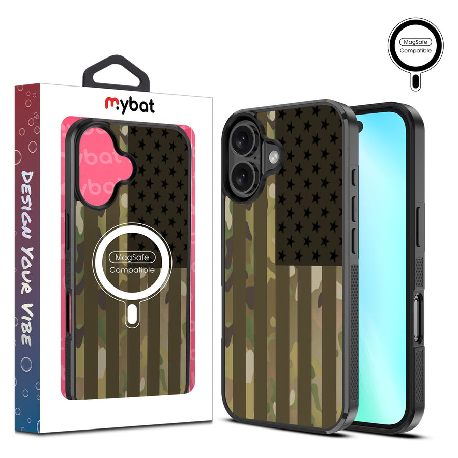 MyBat Design Lab Series MagSafe Case for Apple iPhone 16 - Military Camouflage American Flag