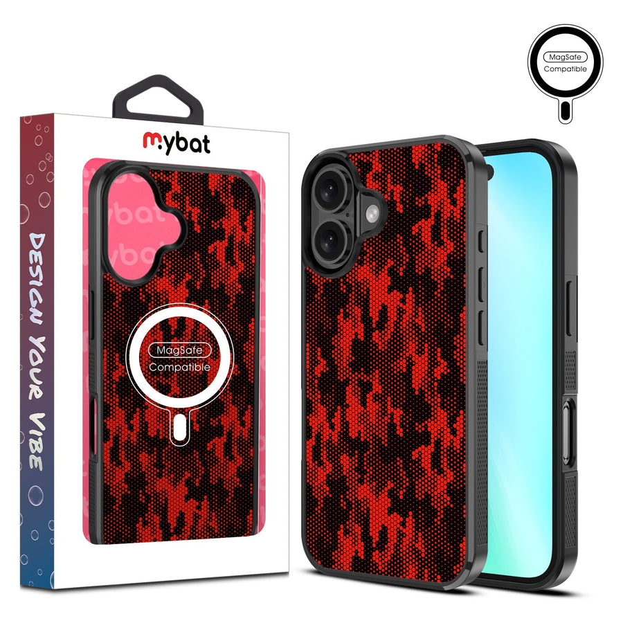 MyBat Design Lab Series MagSafe Case for Apple iPhone 16 - Red Digital Camouflage
