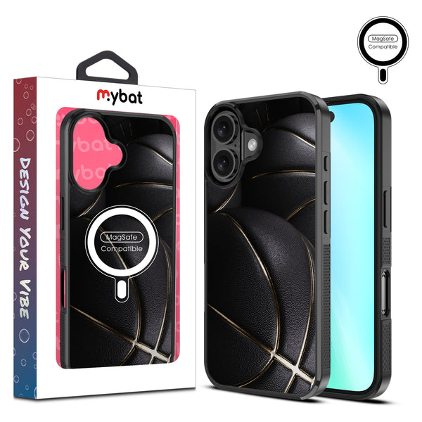 MyBat Design Lab Series MagSafe Case for Apple iPhone 16 - Black Basketballs - MIP16CSLESMSM090-1.jpg