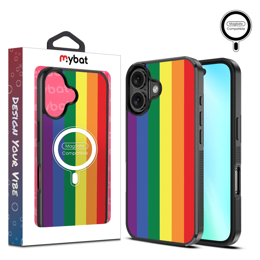 MyBat Design Lab Series MagSafe Case for Apple iPhone 16 - Rainbow Stripes