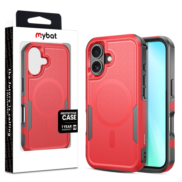 MyBat Fortress Series MagSafe Case for Apple iPhone 16 - Red - MIP16CSRSKMS302-1.jpg