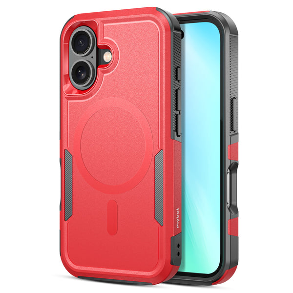MyBat Fortress Series MagSafe Case for Apple iPhone 16 - Red - MIP16CSRSKMS302-2.jpg