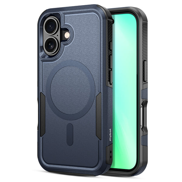 MyBat Fortress Series MagSafe Case for Apple iPhone 16 - Reflex Blue - MIP16CSRSKMS303-2.jpg
