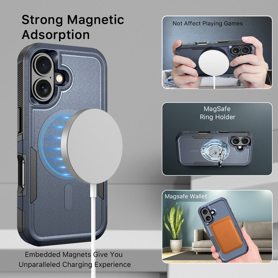 MyBat Fortress Series MagSafe Case for Apple iPhone 16 - Reflex Blue - MIP16CSRSKMS303-5.jpg