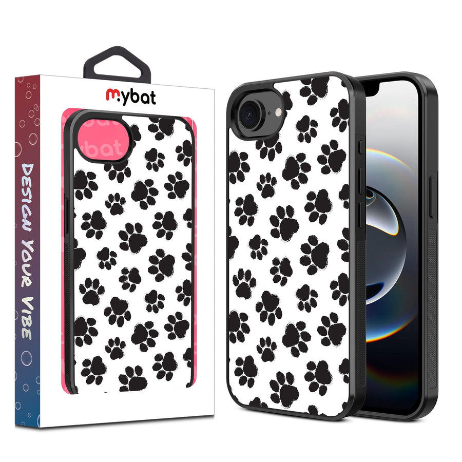 MyBat Design Lab Series Case for Apple iPhone 17e / 16e - Black Paw Prints