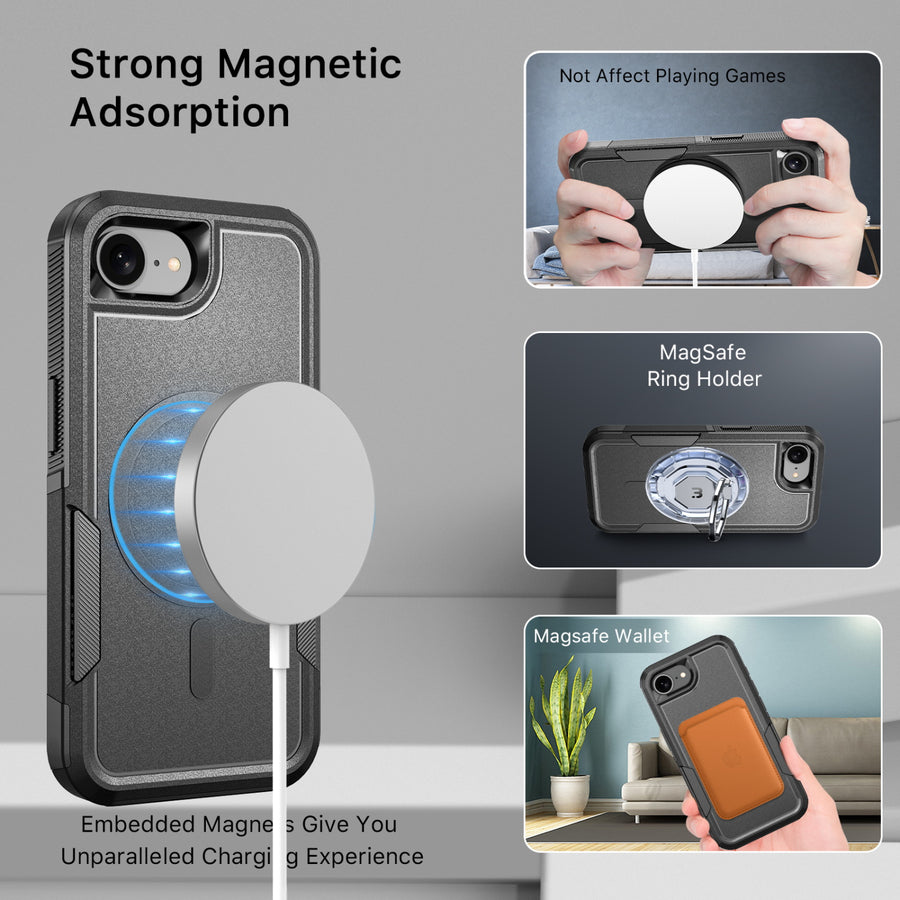 MyBat Fortress Series MagSafe Case for Apple iPhone 16e - Black - MIP16ECSRSKMS301-5.jpg