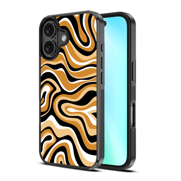 MyBat Design Lab Series Case for Apple iPhone 16 Plus - Groovy Golden Swirls - MIP16MCSLESM093-2.jpg
