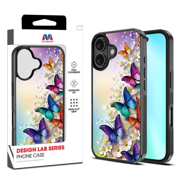 MyBat Design Lab Series Case for Apple iPhone 16 Plus - Rainbow Butterflies - MIP16MCSLESM187-1.jpg