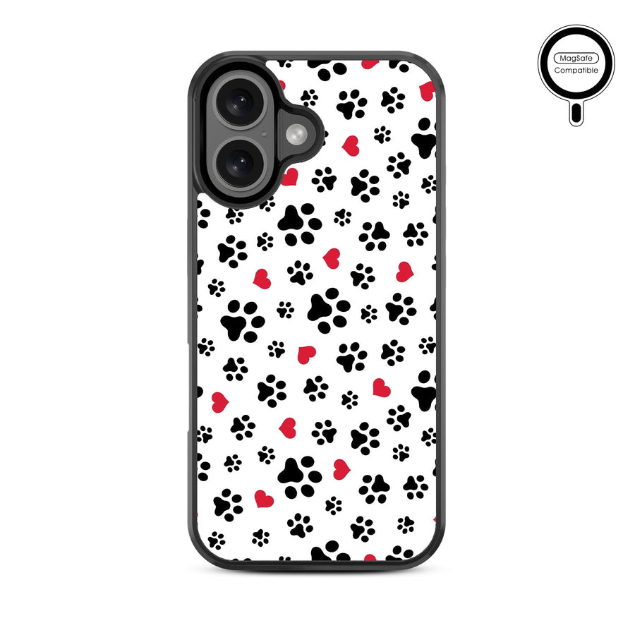 MyBat Design Lab Series MagSafe Case for Apple iPhone 16 Plus - Paw Prints and Hearts