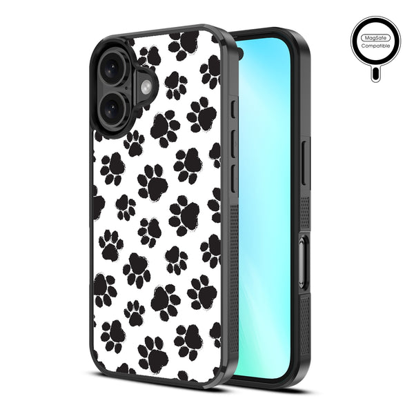 MyBat Design Lab Series MagSafe Case for Apple iPhone 16 Plus - Black Paw Prints - MIP16MCSLESMSM002-2.jpg