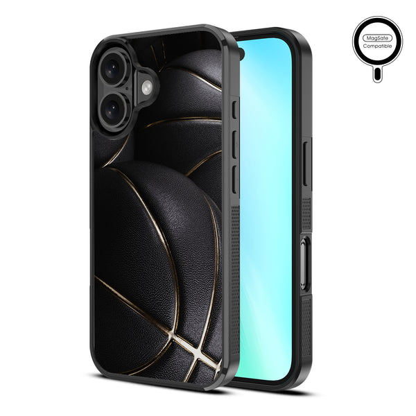 MyBat Design Lab Series MagSafe Case for Apple iPhone 16 Plus - Black Basketballs - MIP16MCSLESMSM090-2.jpg