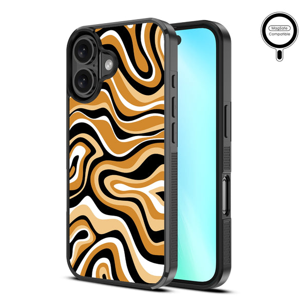MyBat Design Lab Series MagSafe Case for Apple iPhone 16 Plus - Groovy Golden Swirls - MIP16MCSLESMSM093-2.jpg