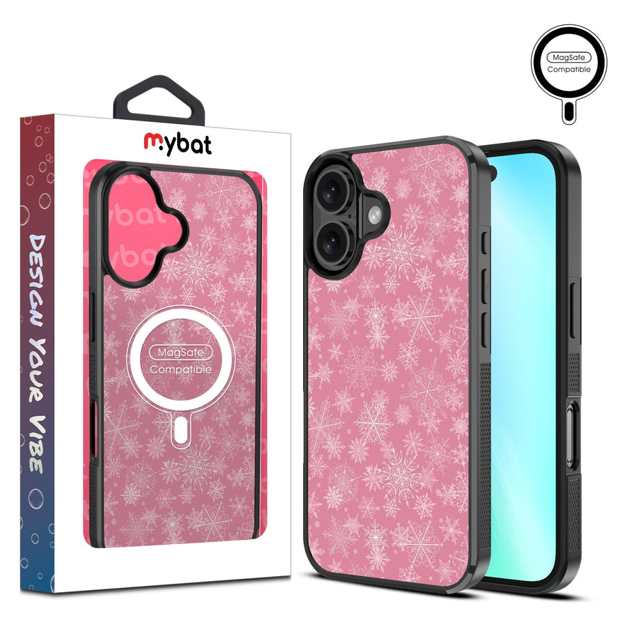 MyBat Design Lab Series MagSafe Case for Apple iPhone 16 Plus - Pink Snowflakes