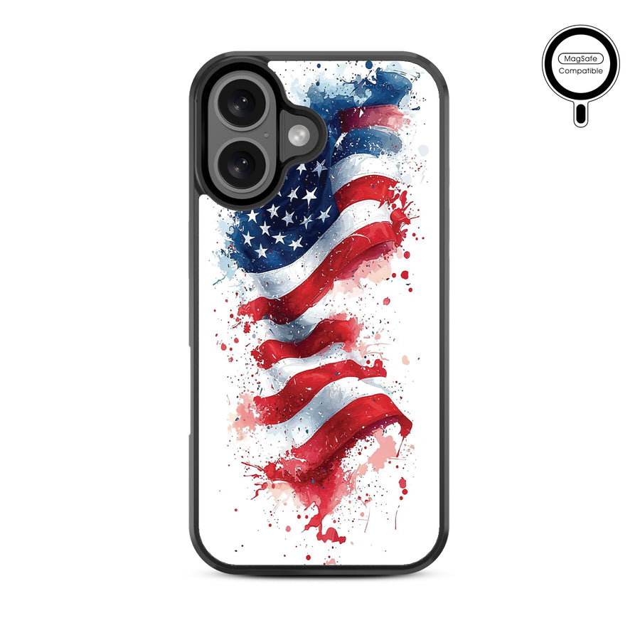 MyBat Design Lab Series MagSafe Case for Apple iPhone 16 Plus - Patriotic Flag Painiting - MIP16MCSLESMSM346-3.jpg