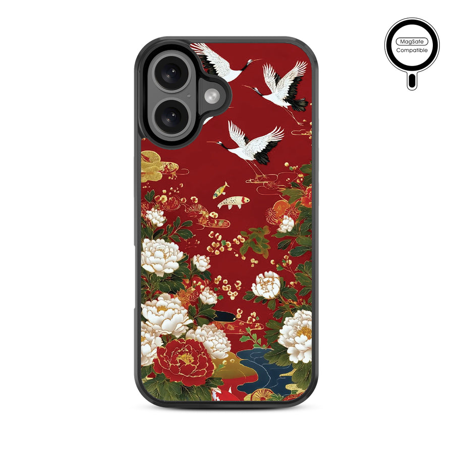 MyBat Design Lab Series MagSafe Case for Apple iPhone 16 Plus - Crane and Koi Fish - MIP16MCSLESMSM391-3.jpg