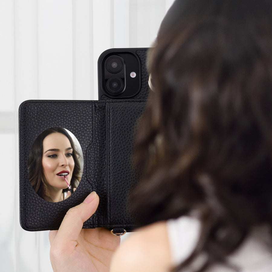 MyBat Posh Crossbody Wallet Case for Apple iPhone 16 Plus - Black - MIP16MCSLESS371-6.jpg
