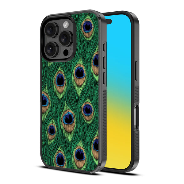 MyBat Design Lab Series Case for Apple iPhone 16 Pro - Peacock Feathers - MIP16PCSLESM018-2.jpg