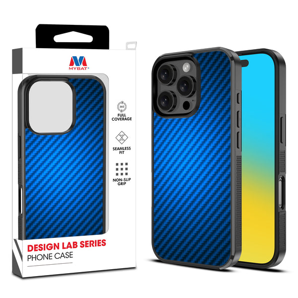 MyBat Design Lab Series Case for Apple iPhone 16 Pro - Blue Carbon Fiber - MIP16PCSLESM084-1.jpg