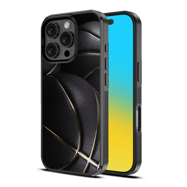 MyBat Design Lab Series Case for Apple iPhone 16 Pro - Black Basketballs - MIP16PCSLESM090-2.jpg