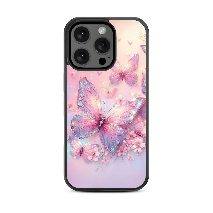 MyBat Design Lab Series Case for Apple iPhone 16 Pro - Pink Butterflies