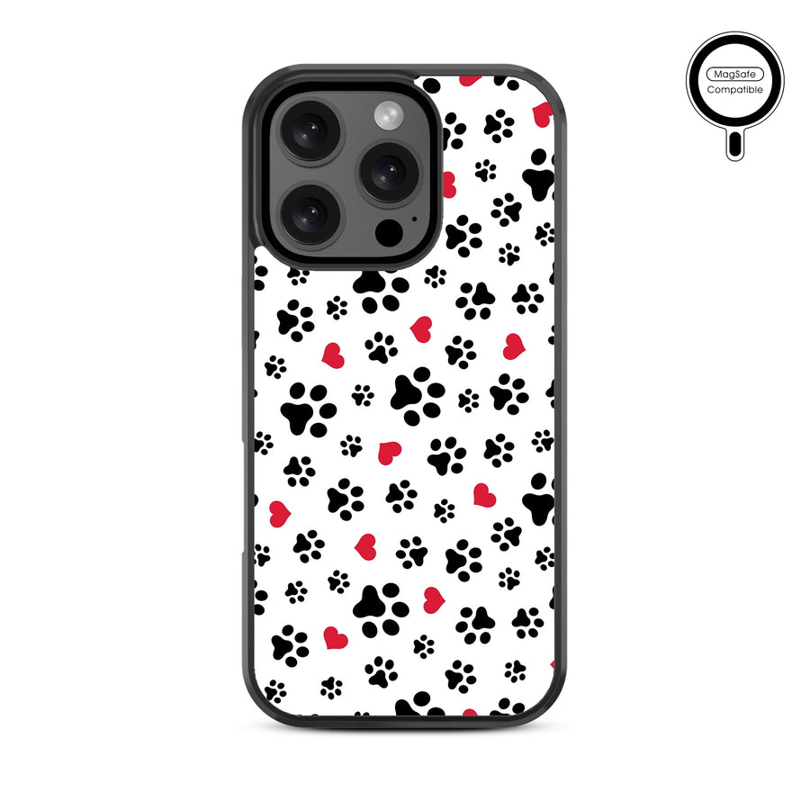 MyBat Design Lab Series MagSafe Case for Apple iPhone 16 Pro - Paw Prints and Hearts - MIP16PCSLESMSM001-3.jpg