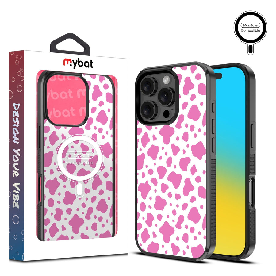 MyBat Design Lab Series MagSafe Case for Apple iPhone 16 Pro - Pink Cow Print