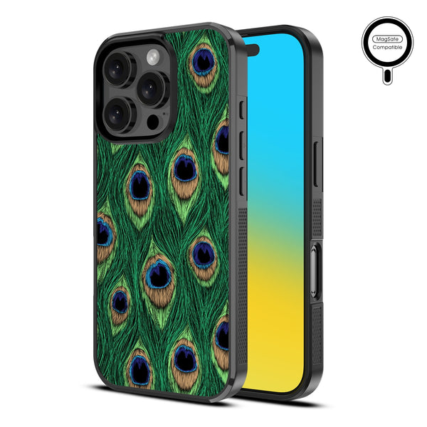MyBat Design Lab Series MagSafe Case for Apple iPhone 16 Pro - Peacock Feathers - MIP16PCSLESMSM018-2.jpg