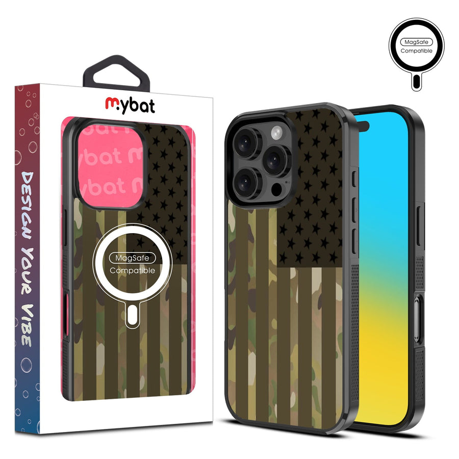 MyBat Design Lab Series MagSafe Case for Apple iPhone 16 Pro - Military Camouflage American Flag