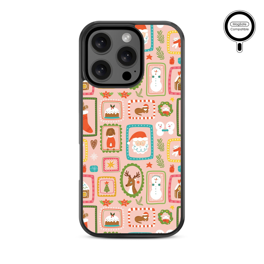 MyBat Design Lab Series MagSafe Case for Apple iPhone 16 Pro - Holiday Stamps - MIP16PCSLESMSM297-3.jpg