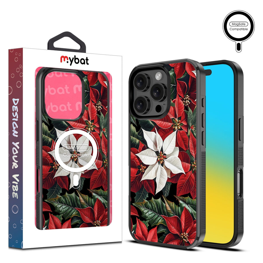 MyBat Design Lab Series MagSafe Case for Apple iPhone 16 Pro - Christmas Poinsettias