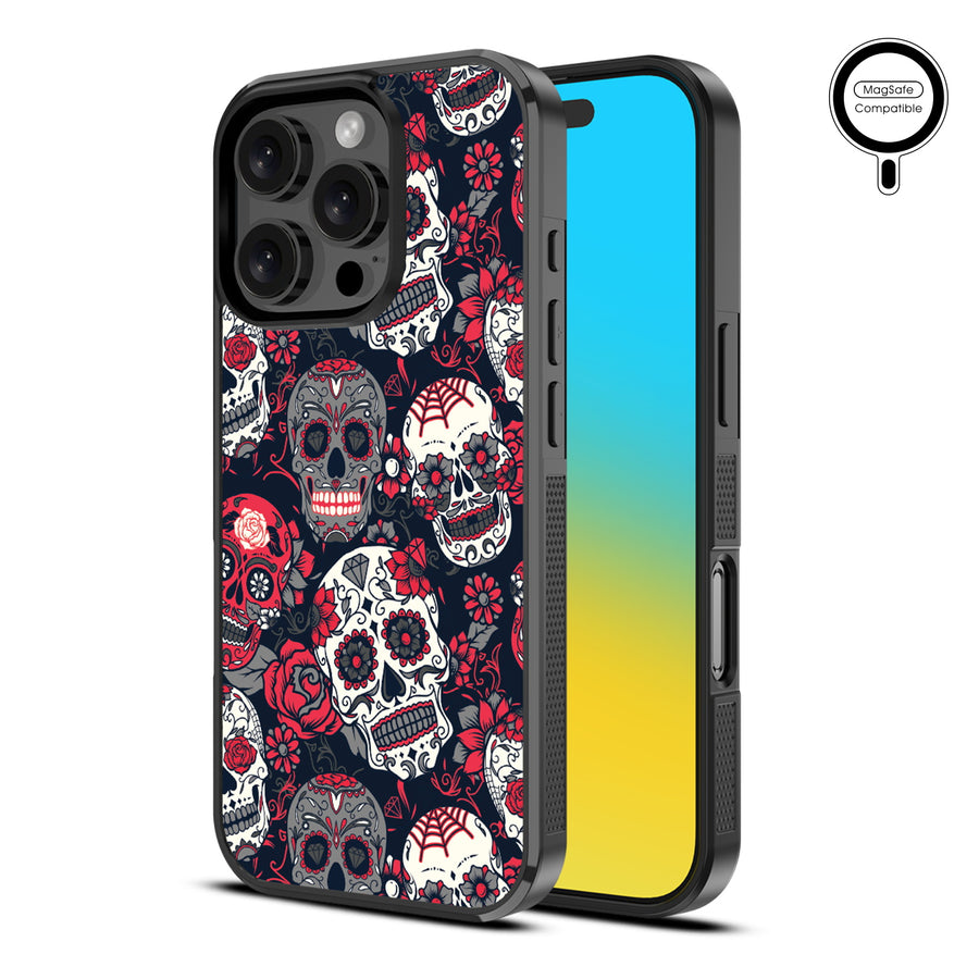 MyBat Design Lab Series MagSafe Case for Apple iPhone 16 Pro - Sugar Rose Skulls - MIP16PCSLESMSM418-2.jpg