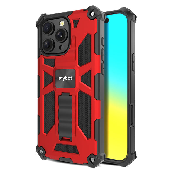 MyBat Sturdy Hybrid Protector Cover (with Stand) for Apple iPhone 16 Pro Max - Red / Black - MIP16PMCSFSSS003-2.jpg