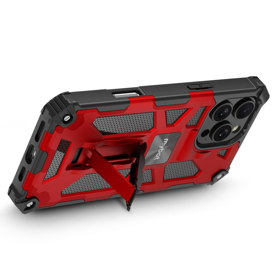 MyBat Sturdy Hybrid Protector Cover (with Stand) for Apple iPhone 16 Pro Max - Red / Black - MIP16PMCSFSSS003-6.jpg