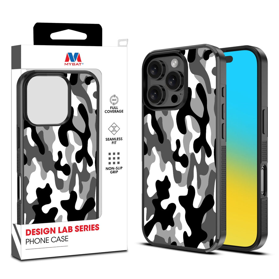 MyBat Design Lab Series Case for Apple iPhone 16 Pro Max - Black & White Camouflage