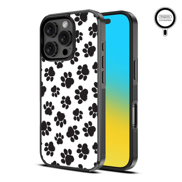 MyBat Design Lab Series MagSafe Case for Apple iPhone 16 Pro Max - Black Paw Prints - MIP16PMCSLESMSM002-2.jpg