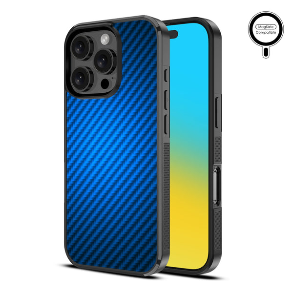 MyBat Design Lab Series MagSafe Case for Apple iPhone 16 Pro Max - Blue Carbon Fiber - MIP16PMCSLESMSM084-2.jpg