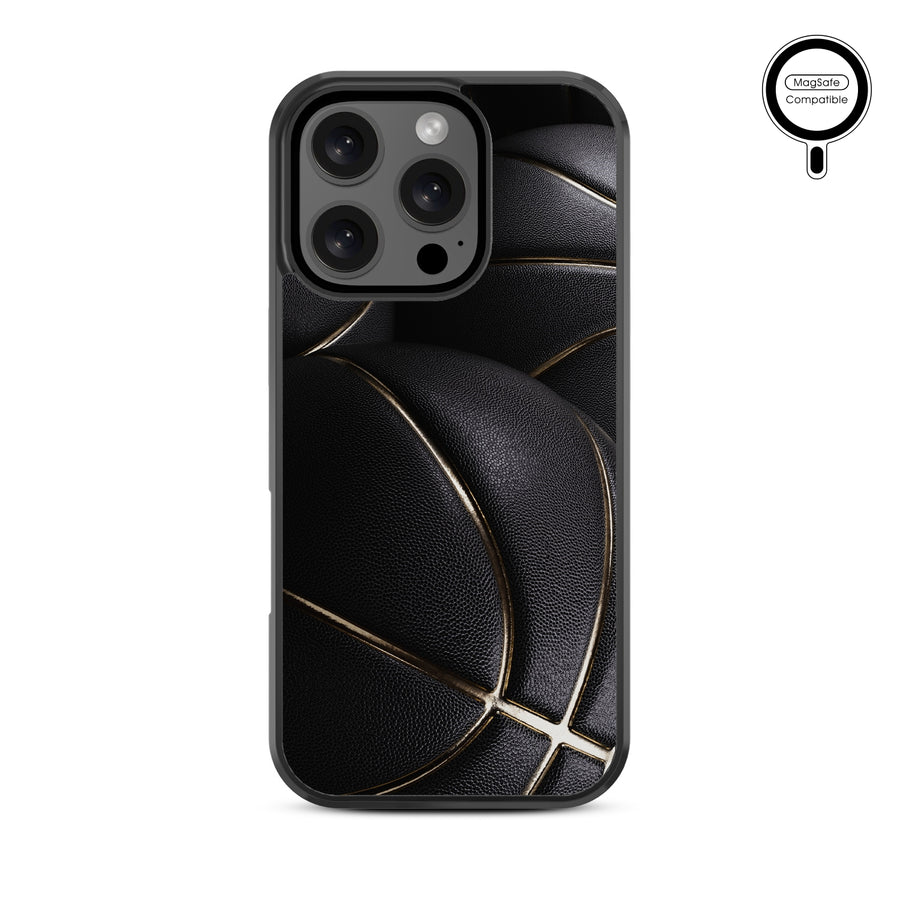 MyBat Design Lab Series MagSafe Case for Apple iPhone 16 Pro Max - Black Basketballs - MIP16PMCSLESMSM090-3.jpg